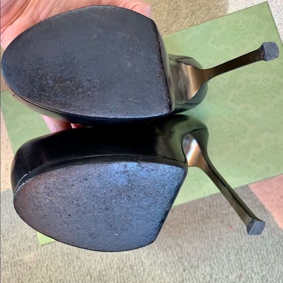 SOLD YSL Tribtoo Platform Pumps Yves Saint Laurent Tribute Leather 38.5 Black - Picture 5 of 14